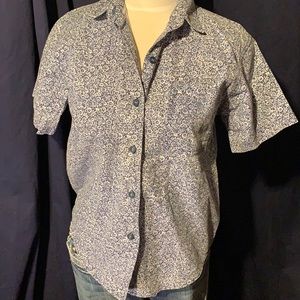 Gitano flower print light cotton blend button down